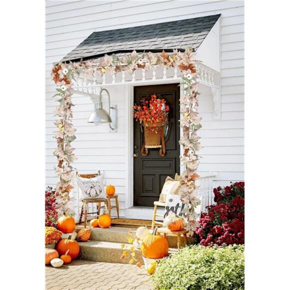 Fall Maple Leaf Garland, 5.9Ft Hanging Vine Artificial Autumn Foliage - Picture 2 of 8